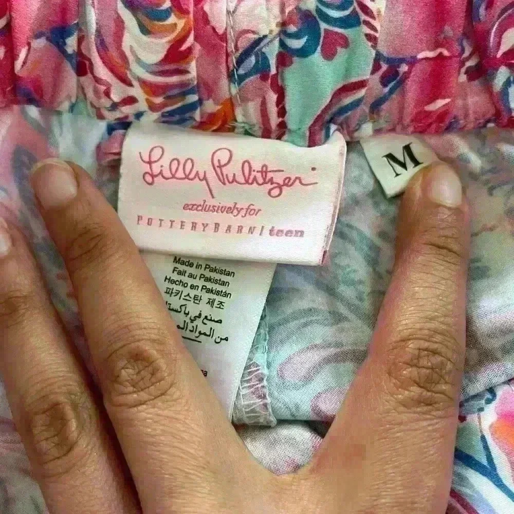 Lilly Pulitzer X POTTERY BARN PJs  Isla De Coco Floral TEEN Pajama Set, Medium